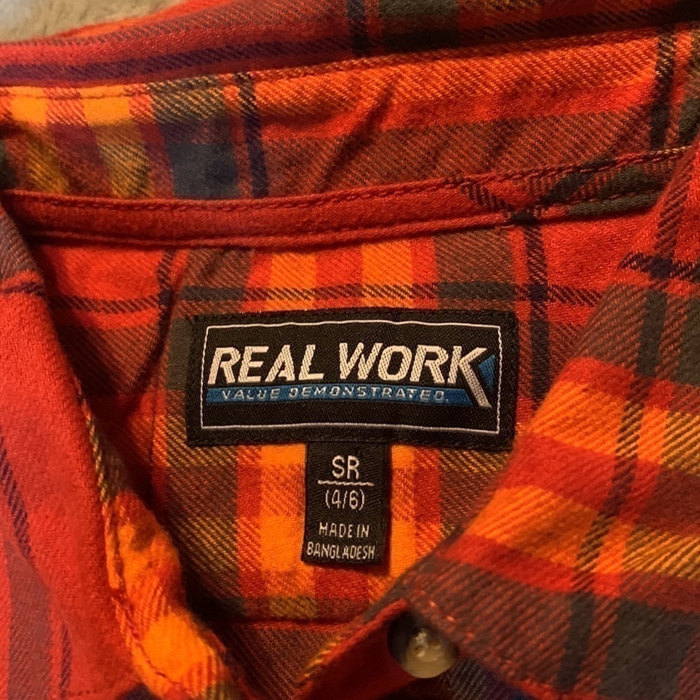 NWT Real Work Plaid Shirt - Picture 3 of 6